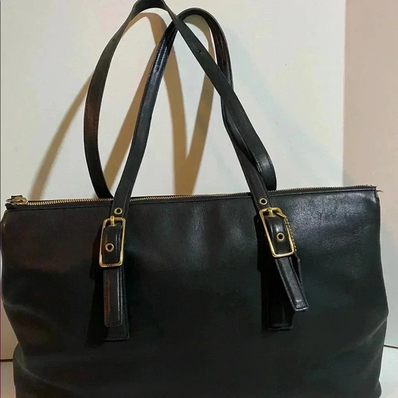 Coach vintage black leather satchel handbag - Picture 7 of 12